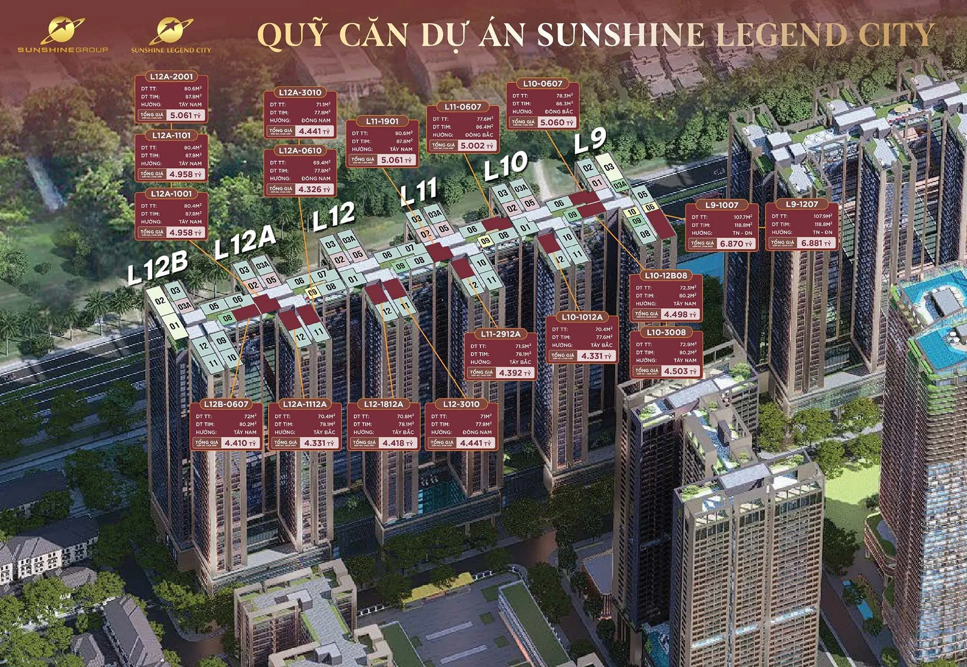 Bảng hàng dự án Sunshine Legend City Bảng hàng dự án Sunshine Legend City 3