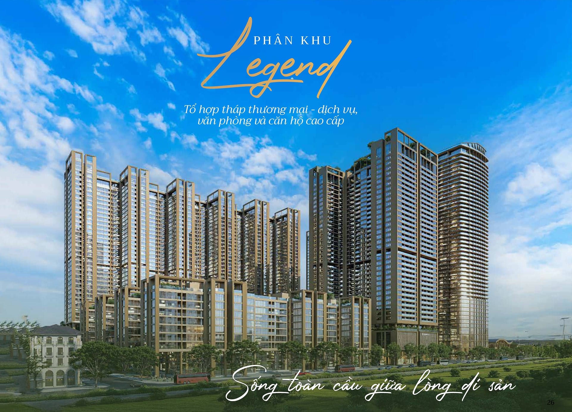 Sunshine Legend City 10 Hình ảnh phối cảnh Phân khu Legend thuộc dự án Sunshine Legend City, gồm tổ hợp tháp thương mại, dịch vụ, văn phòng và căn hộ cao cấp hiện đại.