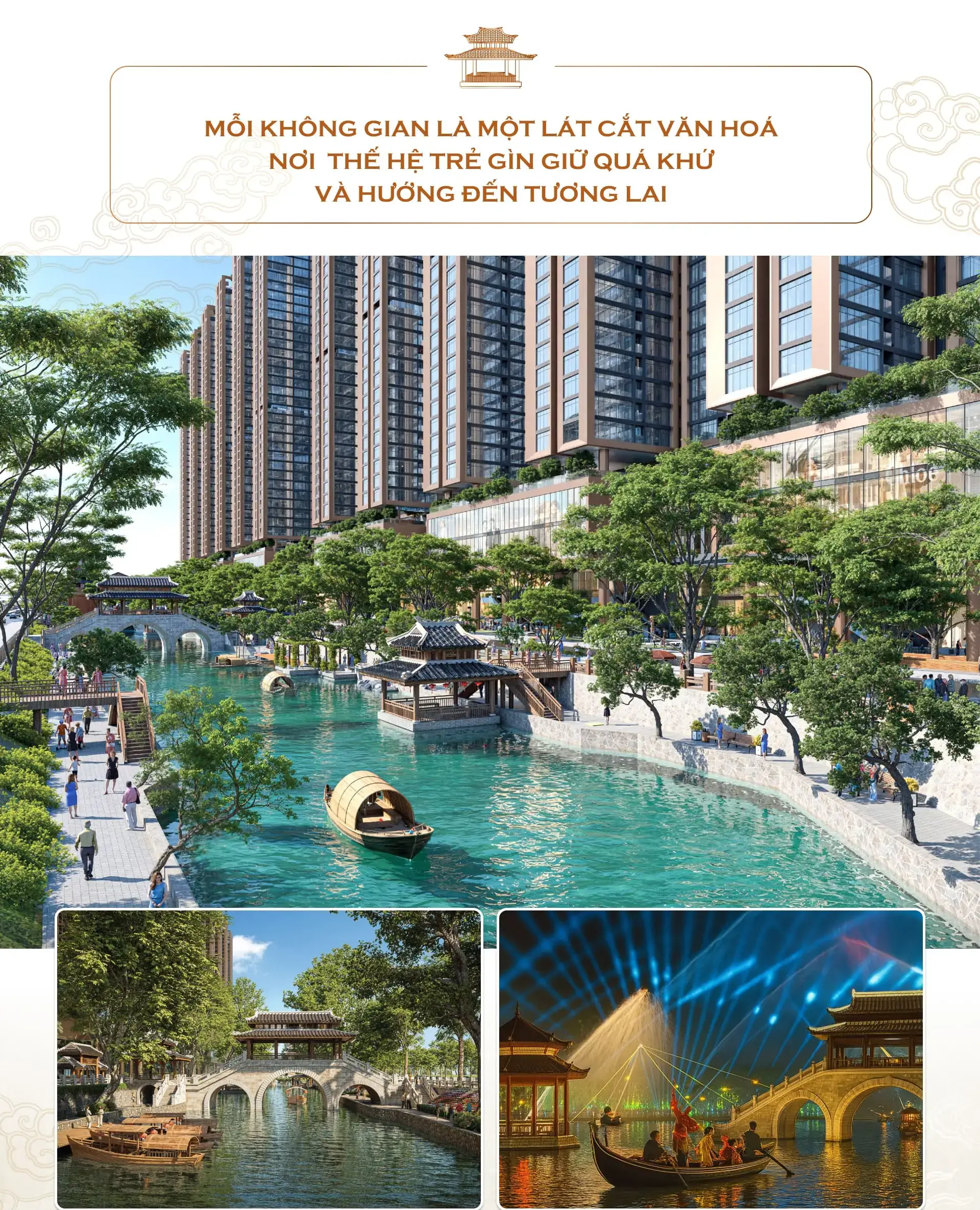 Dòng sông di sản chảy xuyên suốt trước mặt tiền dự án, được kiến tạo như một sân khấu ngoại với những bến thuyền và chòi nghỉ duyên dáng được bố trí dọc hai bên bờ, mở ra trải nghiệm du ngoạn trên sông, nơi cư dân và du khách có thể tham gia các tour du lịch đêm, lễ hội sông nước, thưởng ngoạn trình diễn thực cảnh sống động tái hiện hình ảnh thương cảng Phố Hiến phồn hoa. Dòng sông di sản chảy xuyên suốt trước mặt tiền dự án, được kiến tạo như một sân khấu ngoại với những bến thuyền và chòi nghỉ duyên dáng được bố trí dọc hai bên bờ, mở ra trải nghiệm du ngoạn trên sông, nơi cư dân và du khách có thể tham gia các tour du lịch đêm, lễ hội sông nước, thưởng ngoạn trình diễn thực cảnh sống động tái hiện hình ảnh thương cảng Phố Hiến phồn hoa.