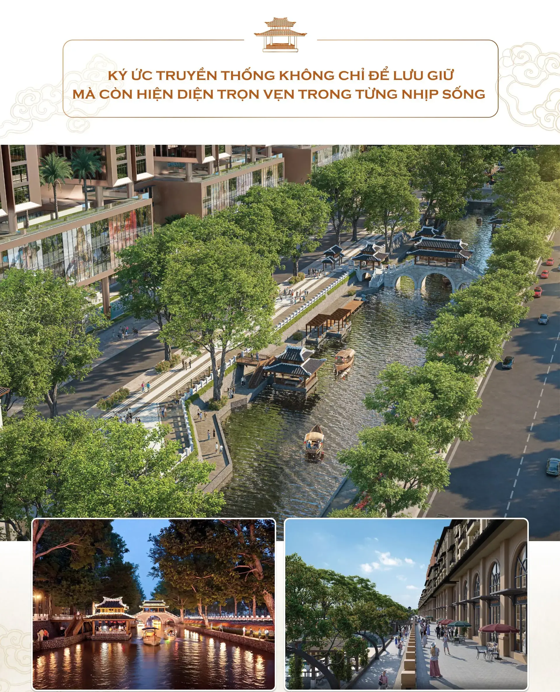 Tuyến phố đi bộ dọc theo dòng sông di sản với một bên là cảnh quan sông nước thơ mộng, một bên là nhịp sống giao thương hiện đại với chuỗi boutique, cửa hàng lifestyle và ẩm thực cao cấp hiện diện như "phiên chợ thời đại mới" gợi nhớ cảnh quan "trên bến dưới thuyền, đêm đêm rực rỡ ánh đèn" của Phố Hiến vàng son một thuở. Tuyến phố đi bộ dọc theo dòng sông di sản với một bên là cảnh quan sông nước thơ mộng, một bên là nhịp sống giao thương hiện đại với chuỗi boutique, cửa hàng lifestyle và ẩm thực cao cấp hiện diện như "phiên chợ thời đại mới" gợi nhớ cảnh quan "trên bến dưới thuyền, đêm đêm rực rỡ ánh đèn" của Phố Hiến vàng son một thuở.